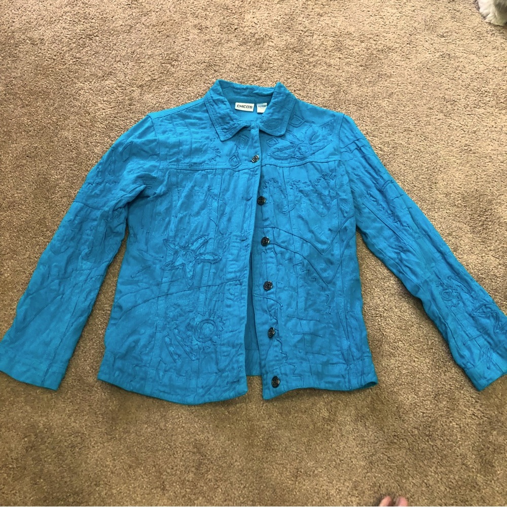 Blue Embroidered Jacket, Small